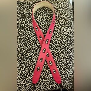 Min & Mon Purse Strap in Fuchsia  All Over Eyes Pattern